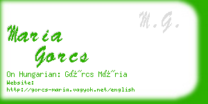 maria gorcs business card