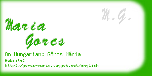 maria gorcs business card